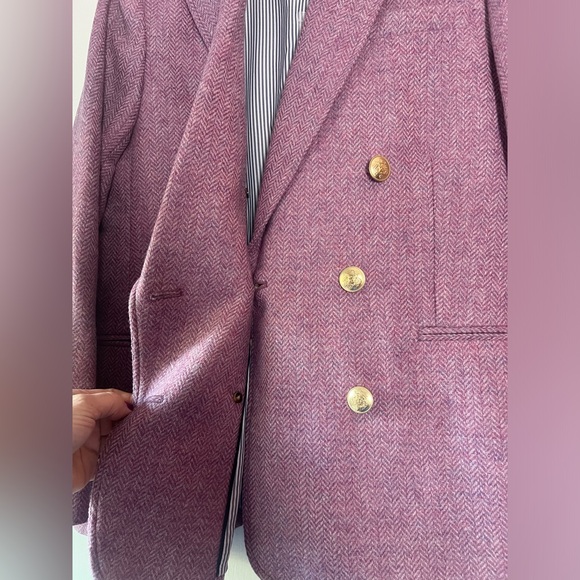 New! J. Crew Bristol Blazer Lilac Herringbone 100% Wool Purple Pink Sz 12 Petite - Picture 8 of 14